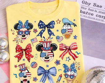 Disney Mickey and Friends Patriotic Disney 4th of July PNG, Disneyland Family America Digital Download