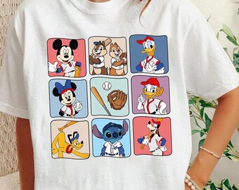 Disney Mickey and Friends Baseball PNG, Mickey Baseball Digital Download, Disneyland Family Matching Shirt Design