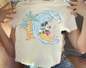 Disney Mickey Mouse Surf PNG, Mickey Beach Vacation Digital Download, Disneyland Family Holiday