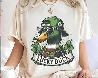 Pato de la suerte PNG / Pato Día de San Patricio PNG / Diseño de camiseta de San Patricio PNG / Sublimación de San Patricio / Niños San Patricio PNG /