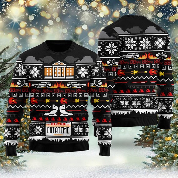 back to the future ugly christmas sweater