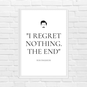 Impressão de citações motivacionais de Ron Swanson, impressão de citações, impressão de pôster de arte de tipografia de parques e recreação, pôster motivacional, parques e recreação