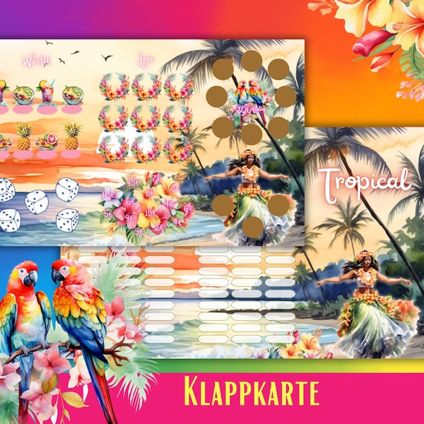 Klappchallenge Tropical | Klappkarte Urlaub