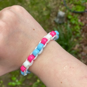 Glow in the Dark Navy Blue, Teal, and White Rubber Band Bracelet