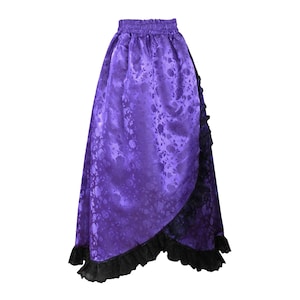 Steampunk Victorian Renaissance Gothic Theater Long Lace Trimmed Satin Brocade Skirt