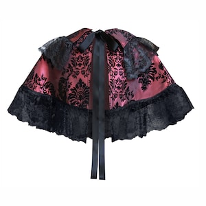 Steampunk Victorian Shawl Gothic Renaissance Cape Medieval Stage Cloak Costume Cosplay Civil War Lolita Theater Lace Capelet Short Collar