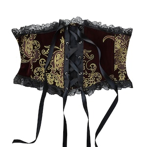 Steampunk Gothic Victorian Renaissance Medieval Theater Stage Civil War Cosplay Women's Velvet Waist Cincher Corset Cincher