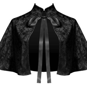 Victorian Gothic Renaissance Medieval Historical Theater Stage Civil War Cosplay Steampunk Velvet Collar Capelet