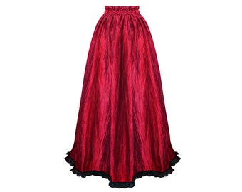 Formal Skirt Long Custom Gothic Steampunk Victorian Elegant Women's Custom Crushed Iridescent Shimmer Stage Theater Costume