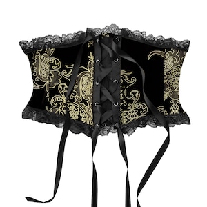Womens Corset Steampunk Gothic Waist Cincher Gothic Victorian Renaissance Medieval Theater Stage Wear Civil War Cosplay Clothing Velvet