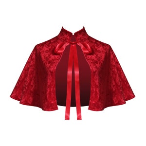 Velvet Cape Victorian Gothic Cloak Renaissance Medieval Steampunk Clothing Historical Theater Stage Civil War Cosplay Capelet Goth Shawl