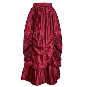 Steampunk Skirt Victorian Outfit Gothic Civil War Edwardian Stage History Theater Costume Crushed Iridescent Fabric Bustle Skirt M L XL 1X