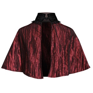 Victorian Capelet Gothic Cape Renaissance Medieval History Theater Stage Civil War Cosplay Steampunk Crushed Fabric Collar Women&#39;s Cloak