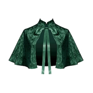 Velvet Cape Victorian Goth Cloak Women Renaissance Medieval History Costume Theater Stage Civil War Cosplay Steampunk Velvet Collar Capelet
