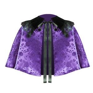 Victorian Cape Cloak Gothic Women Renaissance Medieval Theater Stage Halloween Costume Civil War Cosplay Steampunk Capelet Goth Cape Collar