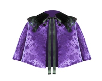 Victorian Cape Cloak Gothic Women Renaissance Medieval Theater Stage Halloween Costume Civil War Cosplay Steampunk Capelet Goth Cape Collar