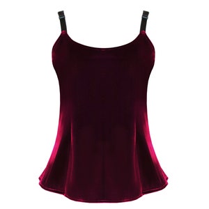 Cykxtees Velvet Victorian Gothic Renaissance Steampunk Women's Velvet Camisole Top Black Burgundy Red Purple