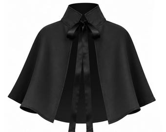 Victorian Cape Gothic Cloak Renaissance Medieval History Theater Stage Civil War Halloween Costume Steampunk Capelet Goth Capelet Shawl
