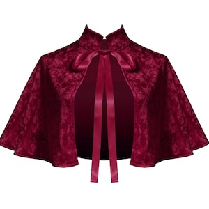 Victorian Cape Gothic Renaissance Cloak Medieval Historical Theater Stage Civil War Cosplay Steampunk Velvet Collar Capelet Women&#39;s Shawl