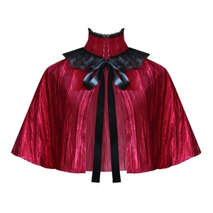 Victorian Cape Gothic Renaissance Cloak Medieval Historical Theater Stage Costume Halloween Civil War Cosplay Steampunk Capelet Goth Capelet