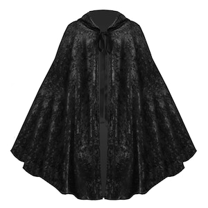 Cykxtees Victorian Historical Steampunk Gothic Hooded Renaissance Medieval Stage Theater Cosplay Short Velvet Capelet Cloak