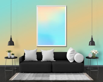 Aura Holographic Abstract Color Gradient Wall Art | 70's Retro Trendy Modern Neon Glow Poster Print Gift Present | UV LED Black Light