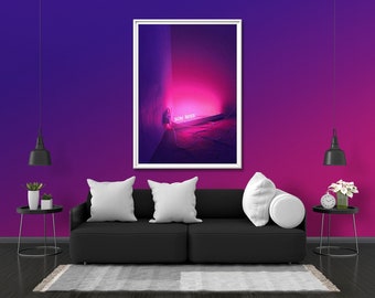 Say Less Photo Print Glow Neon Poster | Sign Wall Art Gift Present Picture | Blacklight UV LED Strip Lights