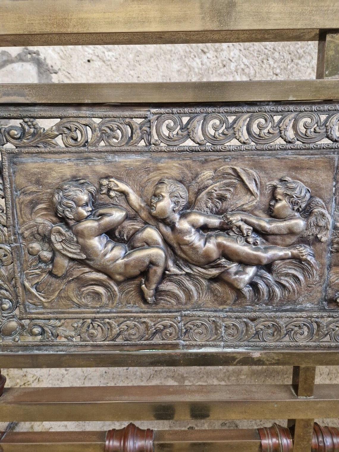 Antique Italian Brass Bed Art Nouveau Period King Size Frame Etsy