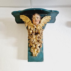 Antique Green Angel Church Console 18th Century