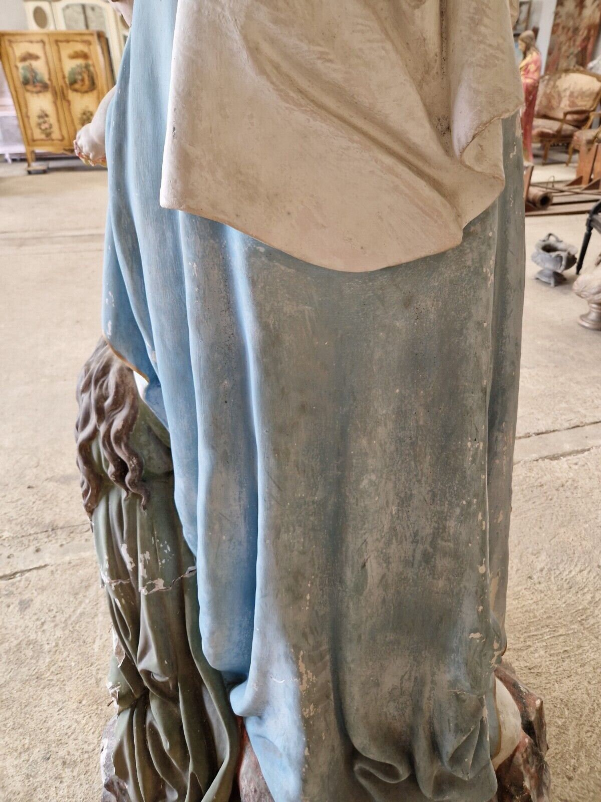 Life Size Religious Statue 19th Century Our Lady of Purgatory Church