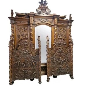 Antique Italian Renaissance Bedroom Set with King Size Bed