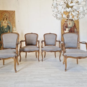 Antique French Armchairs Suite of 4