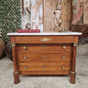 Antique French Chest of Drawers Empire Commode 19th Century