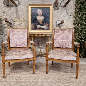 Pair of Antique French Armchairs Directoire Style