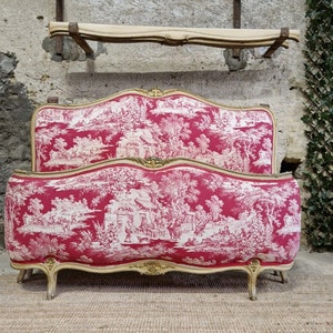 Antique French Bed EU King Size Demi Corbeille Louis XV Style
