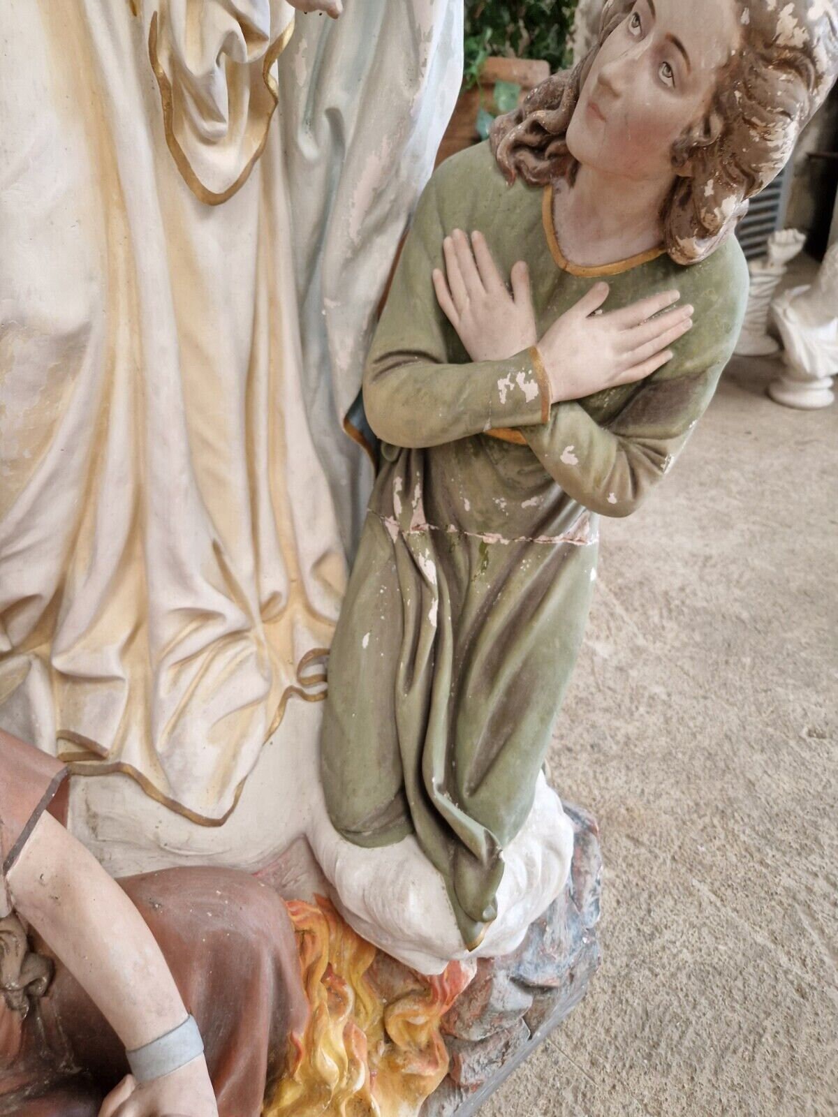Life Size Religious Statue 19th Century Our Lady of Purgatory Church