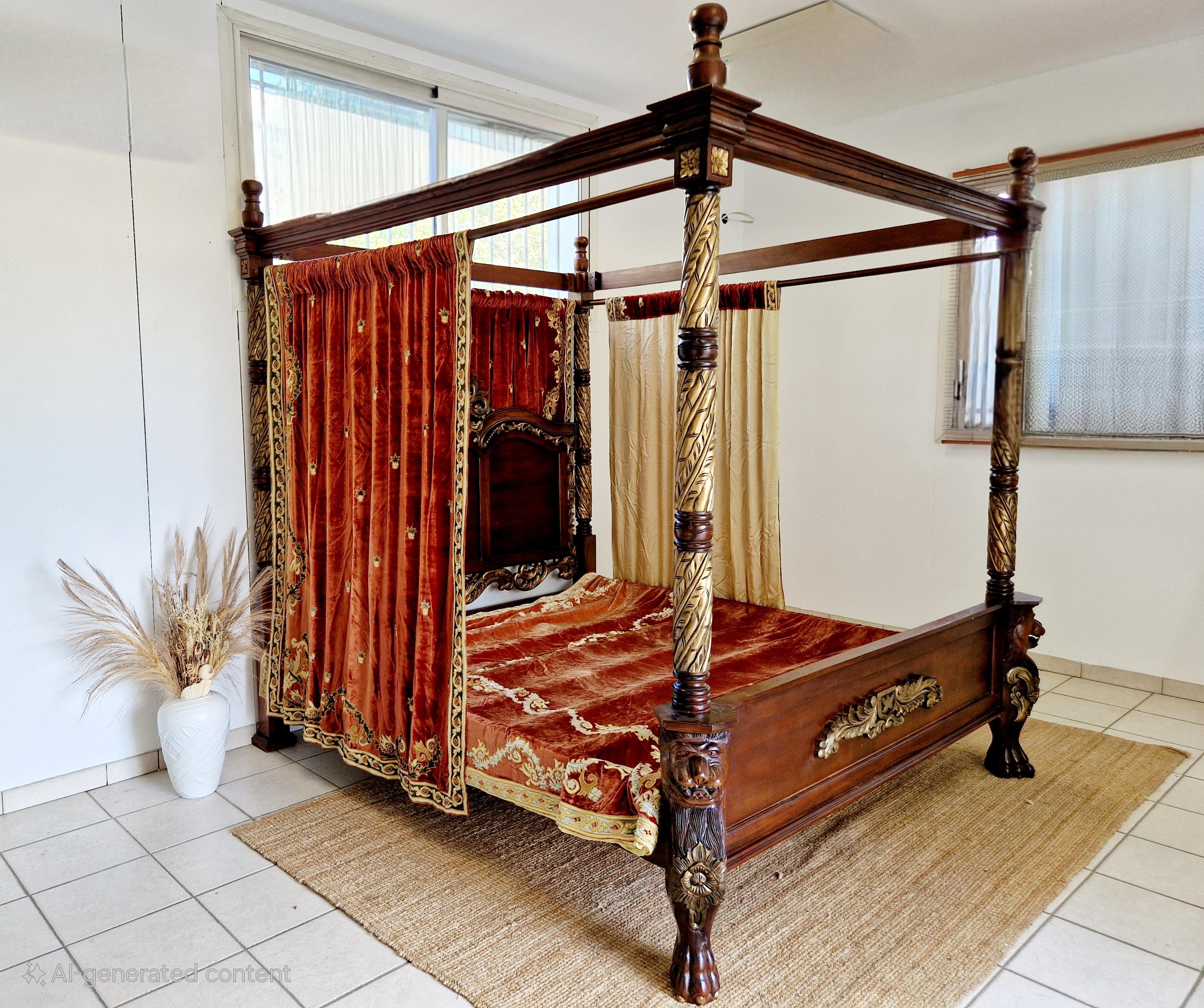 Camera Struttura Letto Baldacchino LONONE Elegante Struttura Del