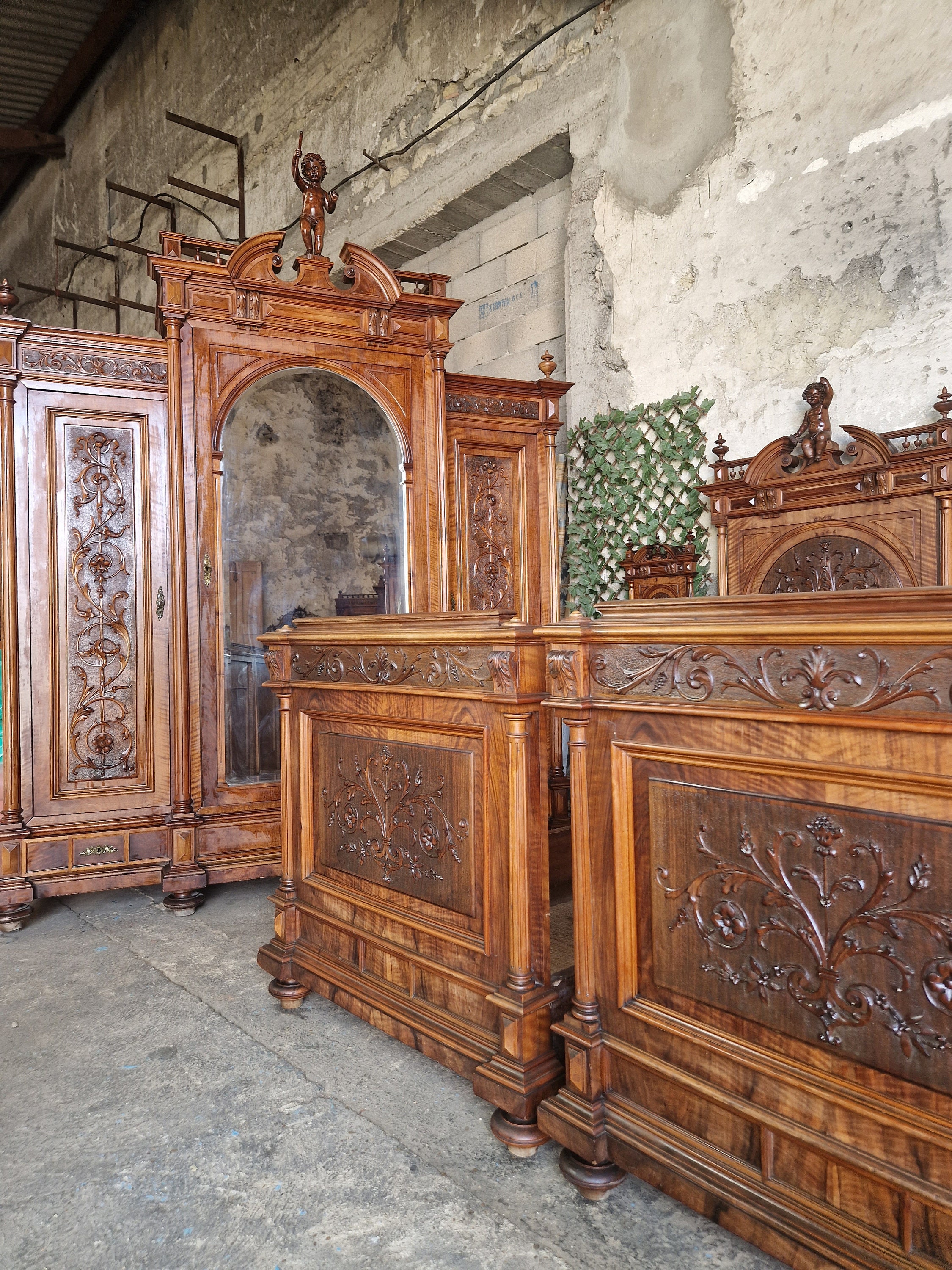 Antique Italian Renaissance Bedroom Set 5 Pieces King Size Bed - Etsy