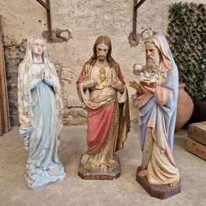 19th Century Religious Statue Mary of Lourdes Church Sculpture - Etsy