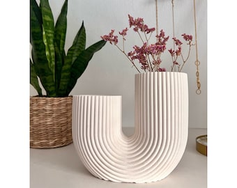 U- Form Vase| Vase| Nordische Design Vase| Nordic| Jesmonite Vase| Trockenblumenvase| Vase in U - Form| Dekovase| Dekoration| Kerzenhalter