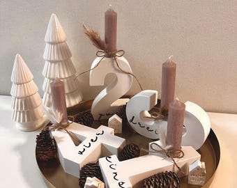 Adventskranz| Adventszahlen| Kerzenhalter zahlen| Weihnachtsdekoration| Adventskranz für Stabkerzen | Weihnachten|Adventskranz Zahlen |