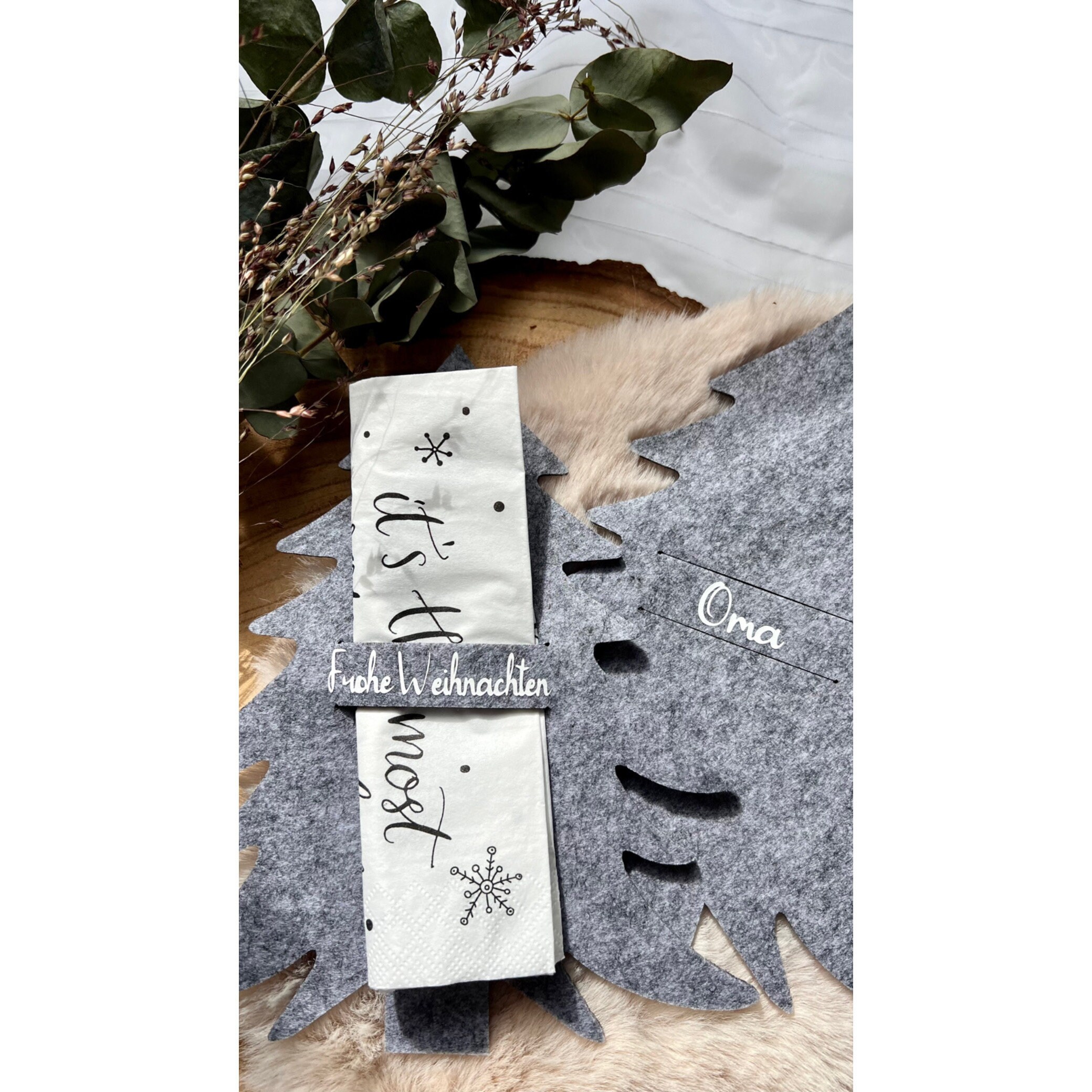Set van 2, 3 of 6 bestekzakjes voor kerst