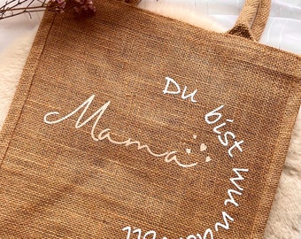 Jute tas| gepersonaliseerde tas| Cadeau voor Moederdag| Moederdag| Cadeau-idee| Moederdagcadeau| individuele tas|