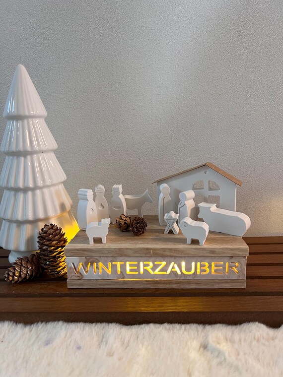 Figurines De Noël BRUBAKER - Crèche Marie Et Joseph - Suspensions En Bois 6,8 Cm - Neuf