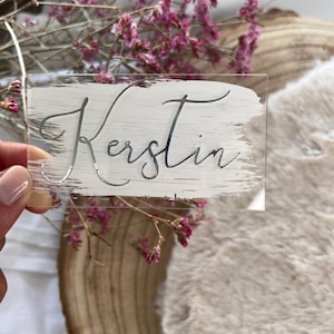 Acrylic glass place signs| Place sign| Wedding name tag| Wedding| Wedding| Name tag| Acrylic glass| Place cards| Wedding decoration
