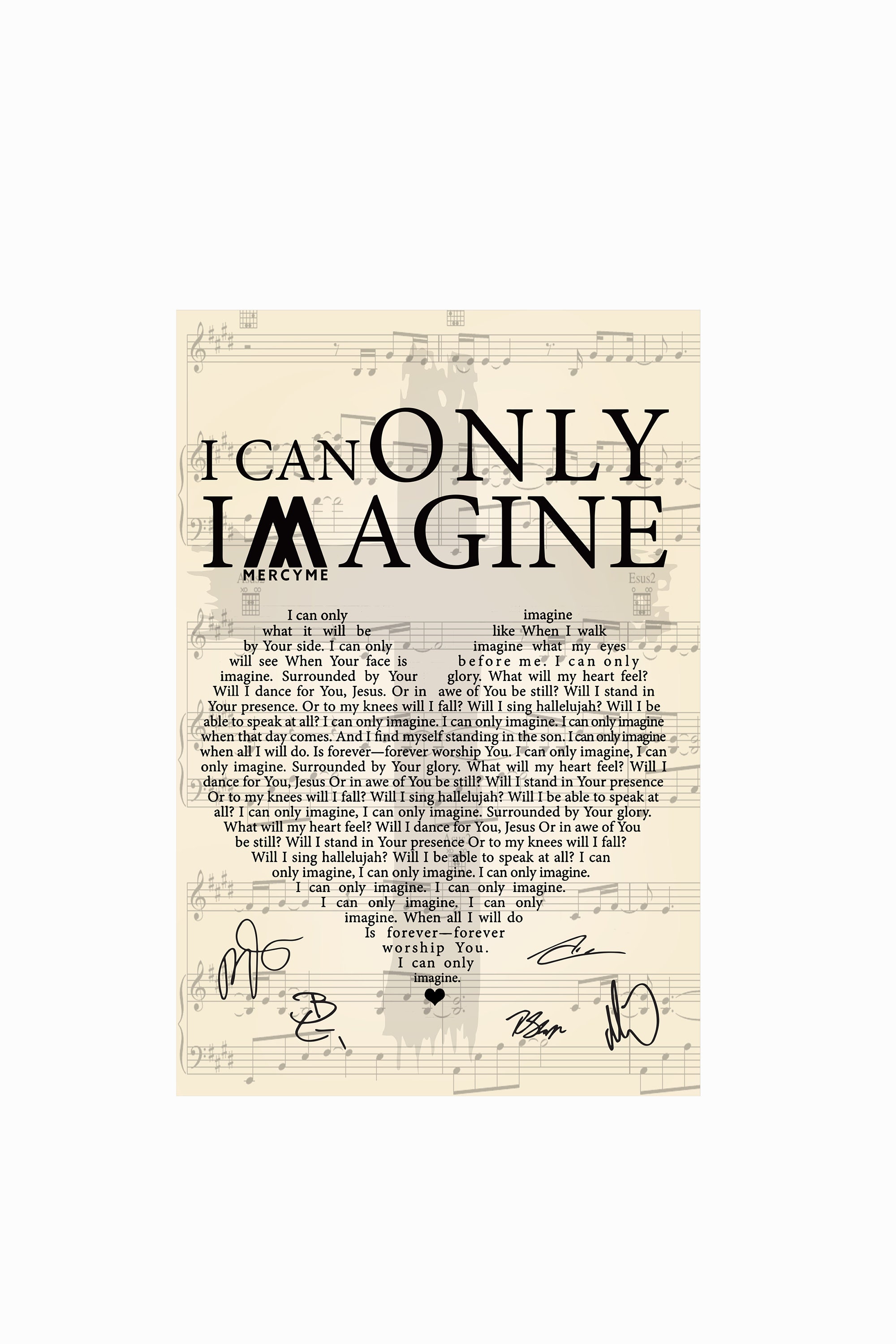 I can Only Imagine Lyrics Digital File Song Lyrics Design Etsy