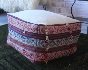 20x20x12 inch Kilim Pouf Vintage Floor Pillow Ethnic Kilim Pouf Bohemian Kilim Pouf