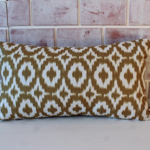 Ikat Design Lumbar Pillow, Ethnic Lumbar Pillow, Ikat Cushion Cover, Boho Style Lumbar Pillow / P-3091-92-93-94 / 12x22