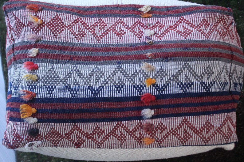 20x20x12 inch Kilim Pouf Vintage Floor Pillow Ethnic Kilim Pouf Bohemian Kilim Pouf