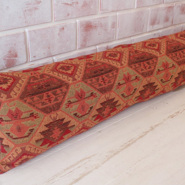 10x40 Pillow, Ethnic Bed Pillow, Kilim Design Pillow Cover, Bohemian Long Pillow, Bench Pillow, Decorative Bed Pillow / P-2372
